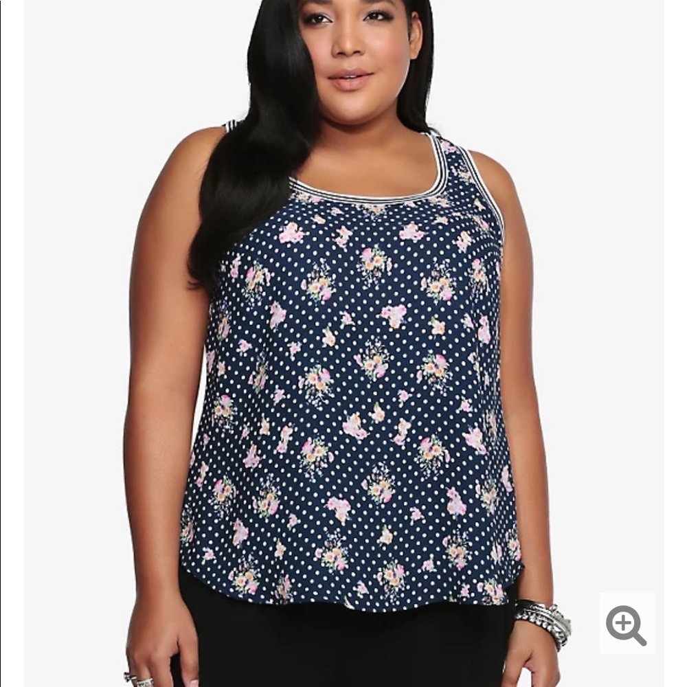Torrid Size 3 NWT Navy Floral Athletic Tank